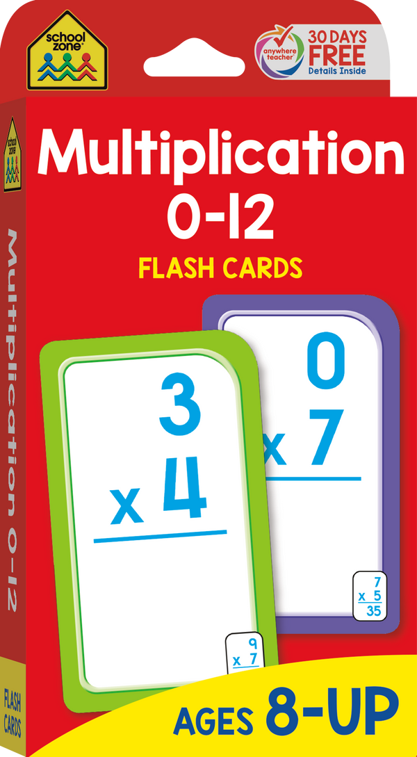 Multiplication 0 to 12 Flash Cards - School Zone