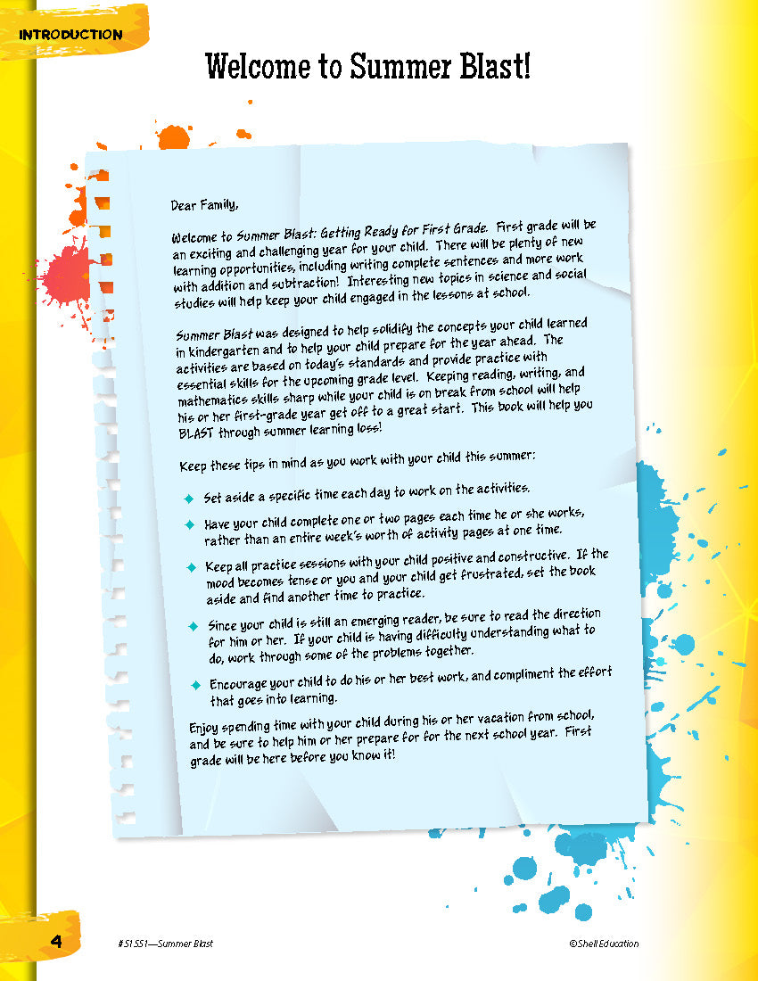 Summer Blast: Getting Ready for First Grade