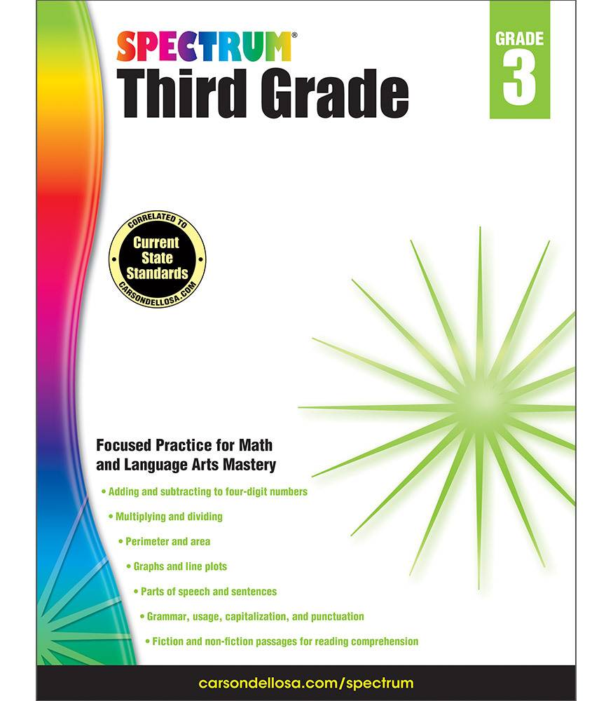 Spectrum Third Grade Math,Lang Arts, Reading 3